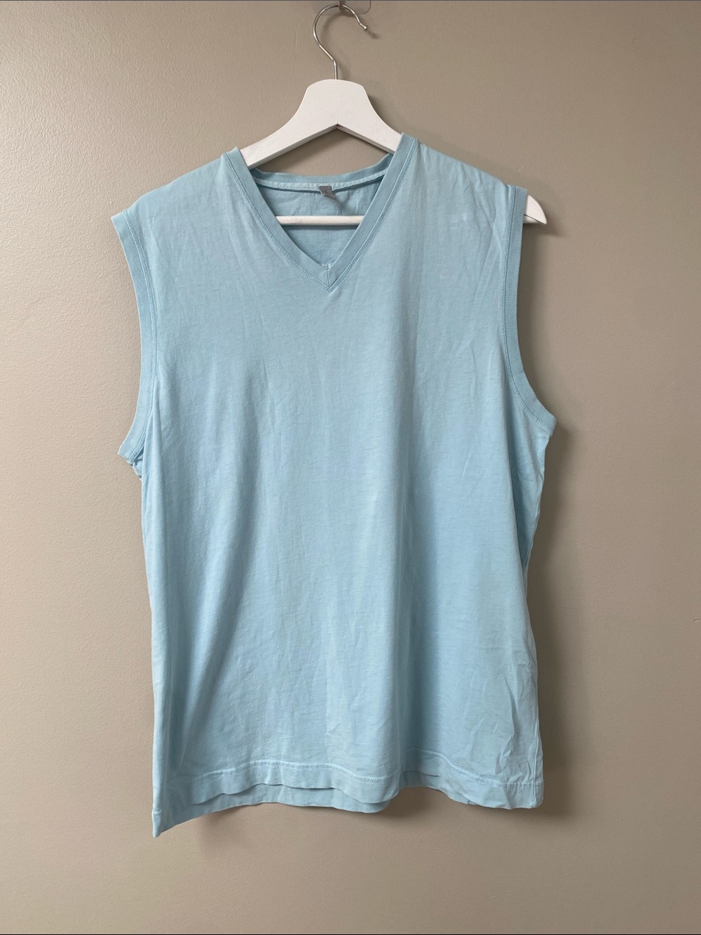 Nicole Farhi Light Blue V-Neck Sleeveless Women's Top small